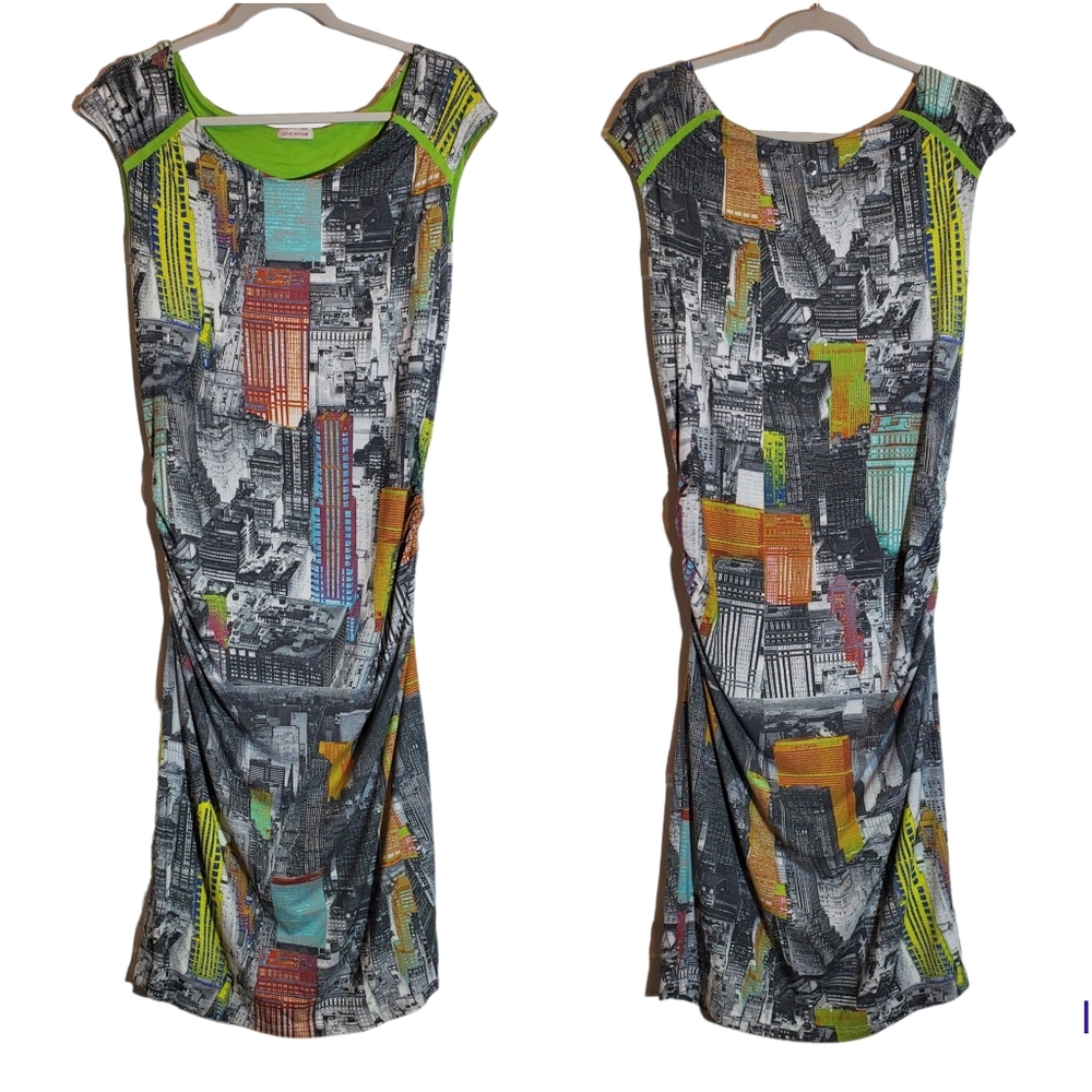 Love Affair Novelty City Scene Print Jersey Bodycon Dress